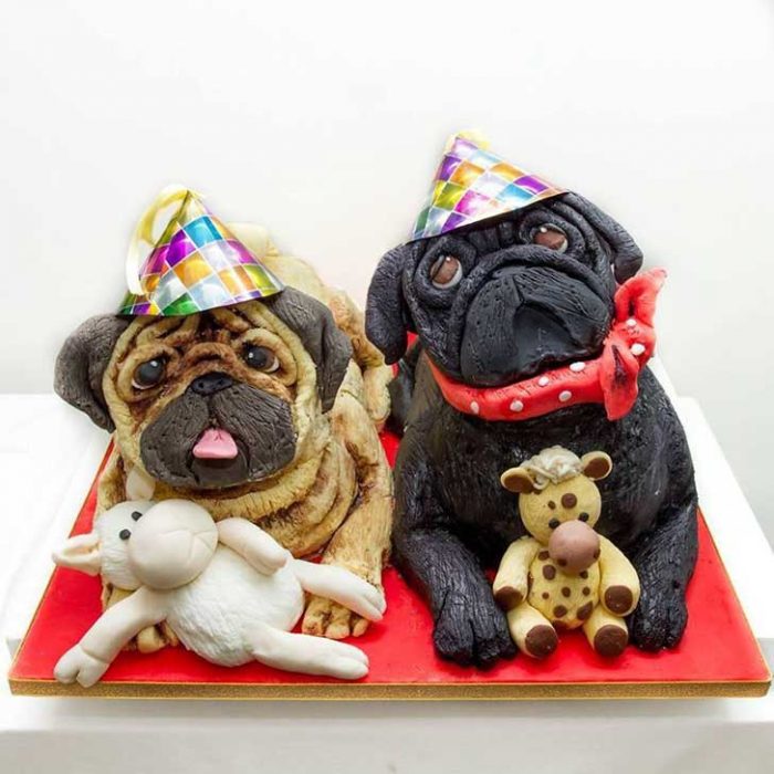 pugs pastel torta