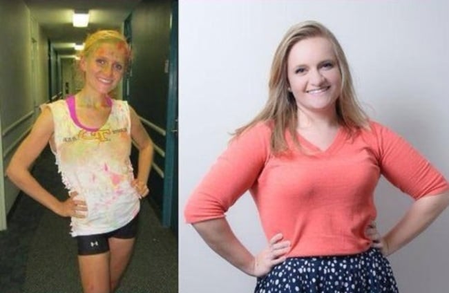 a la izquierda se muestra una chica completamente delgada y a la izquierda se muestra a la misma chica con un poco más de peso 