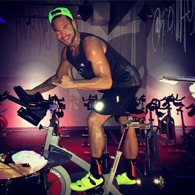 man exercising on a bicycle 