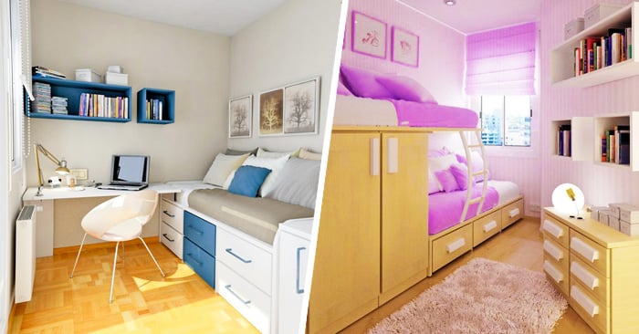 20 increíbles ideas para ahorrar espacio en una habitación