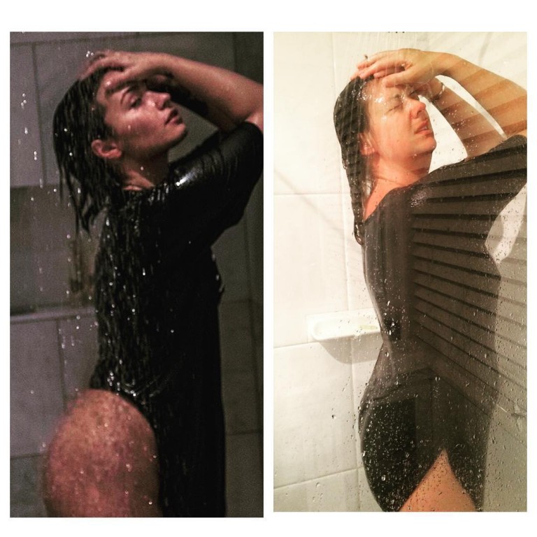 Chica parodiando una divertida imagen de Demi Lovato