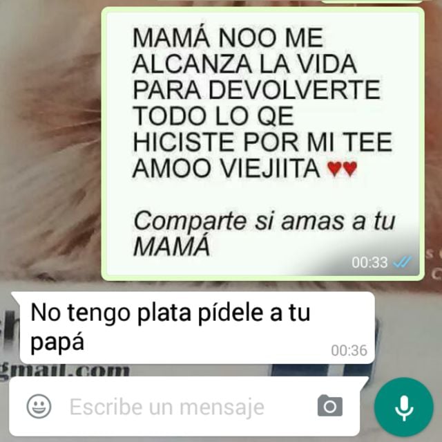 20 Mensajes Whatsapp que sólo una madre es capaz de enviar 20 Mensajes Whatsapp que sólo una madre es capaz de enviar