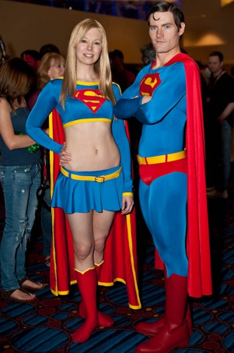 super man y super chica disfraz pareja