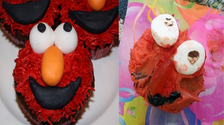 Cupcackes de elmo mal hecho 