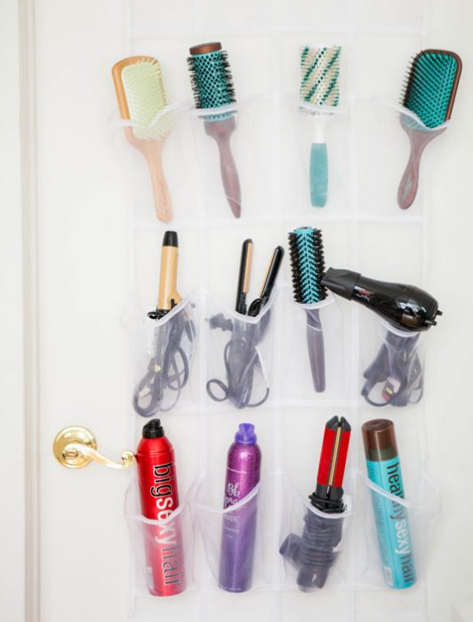 Organizador de zapatos con accesorios para cabello 