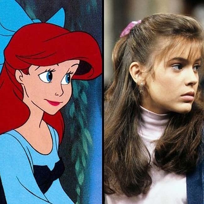 personaje de Disney "la sirenita" comparada con una actriz de hollywood 