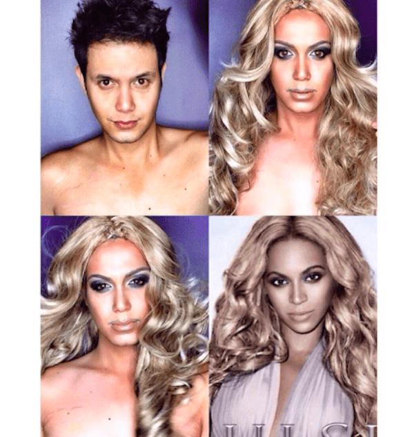 Paolo Ballesteros transformado en Beyoncé