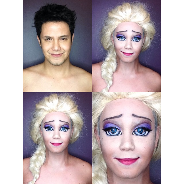 Paolo Ballesteros transformado en Elsa de Frozen