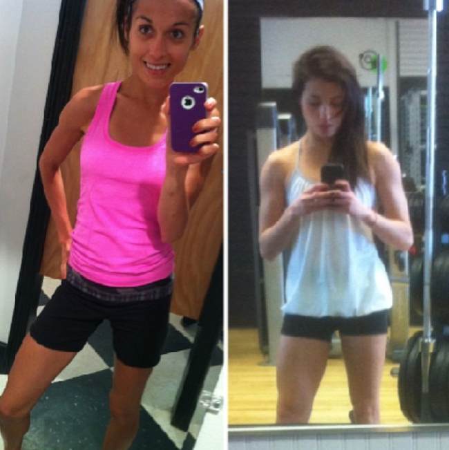 chica tomándose una foto frente al espejo para mostrar los cambios del antes y después de la perdida de peso 