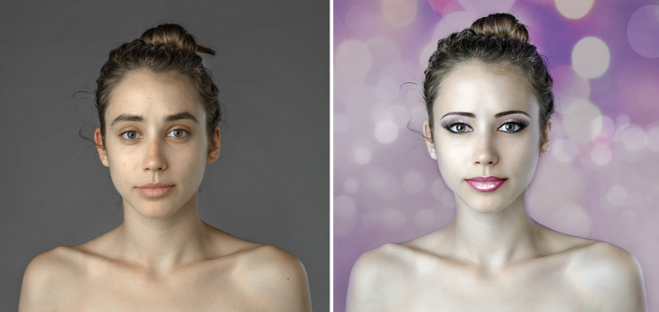 Fotografía de Esther Honig editada en Photoshop "Antes y después" 