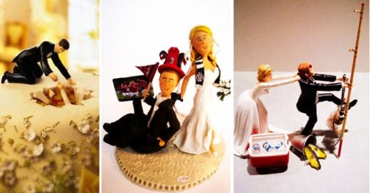 20 Divertidas y creativas figuras para pastel que vas a querer tener en tu boda