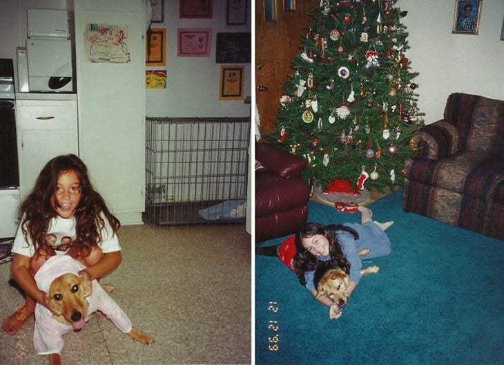 Fotos de niña y perro en navidad 
