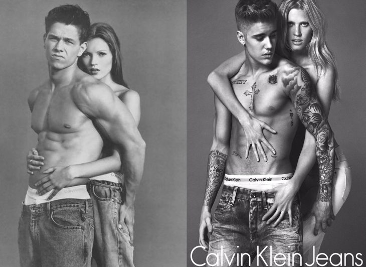 comparación de la publicidad de calvin klein de 1990 y 2014