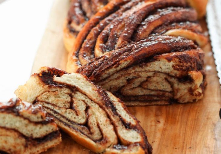 pan trenzado con chocolate 