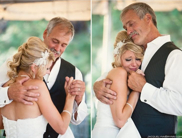 padre e hija bailando el día de su boda 