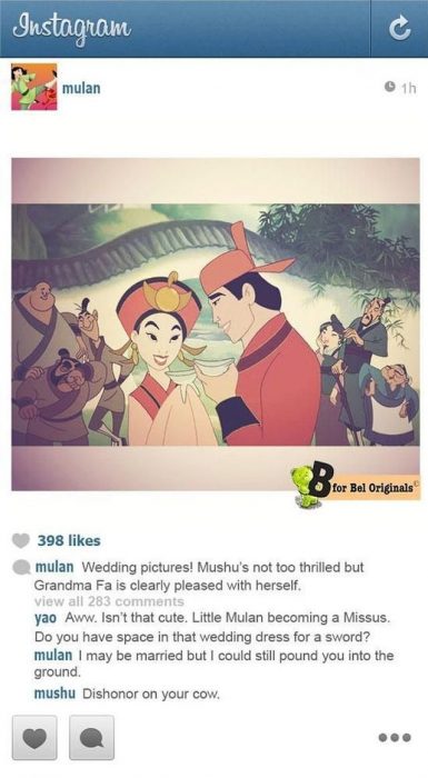 personajes de la película mulan el día de su boda