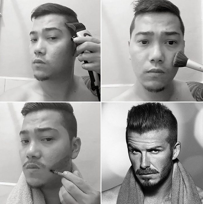 #makeuptransformation David Beckham