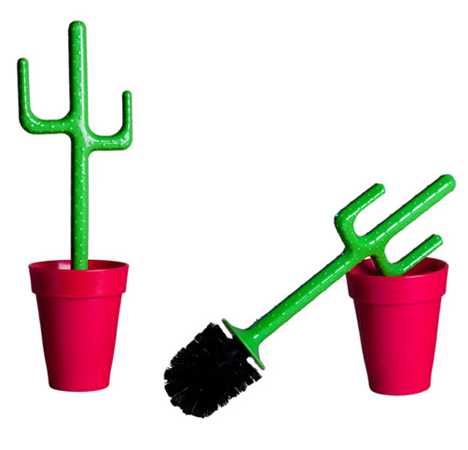 Limpiador de baño en forma de cactus 