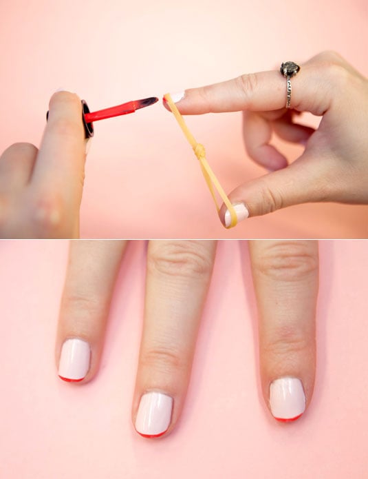 banda elastica que ayuda para pintar las uñas
