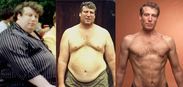 Hombre en distintas etapas de su perdida de peso 