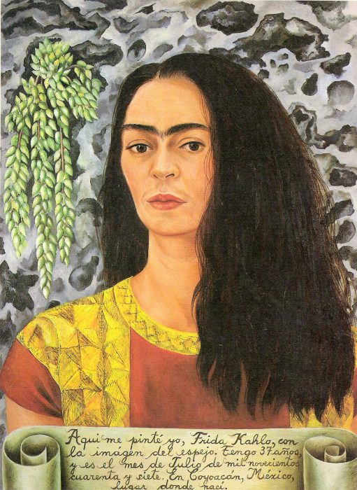 Autorretrato de Frida Kahlo con pelo suelto