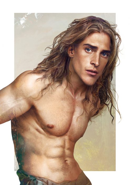 Personaje de la película tarzan dibujado como un hombre humano 