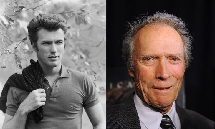 Clint eastwood cuando era joven y en la actualidad de viejo 