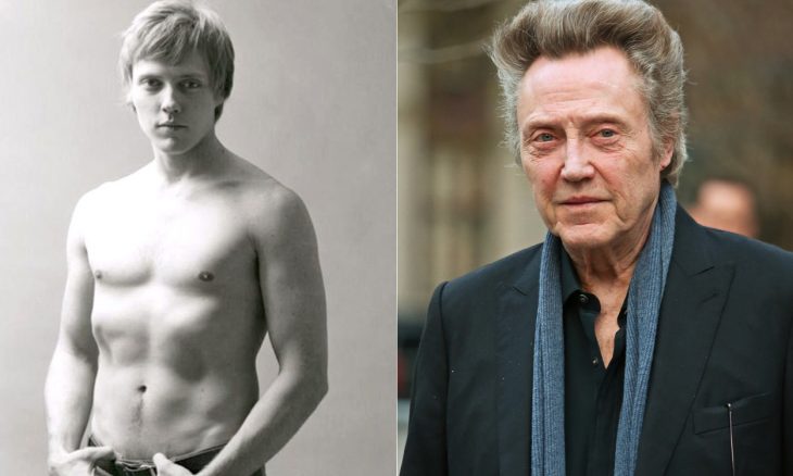 Christopher Walken sin camisa cuando era joven y a la derecha cuando era viejo 