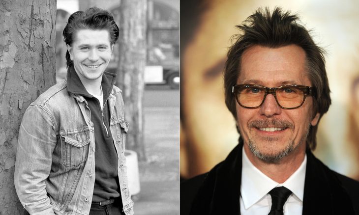 actor Gary Oldman cuando era joven y a la derecha en la actualidad 