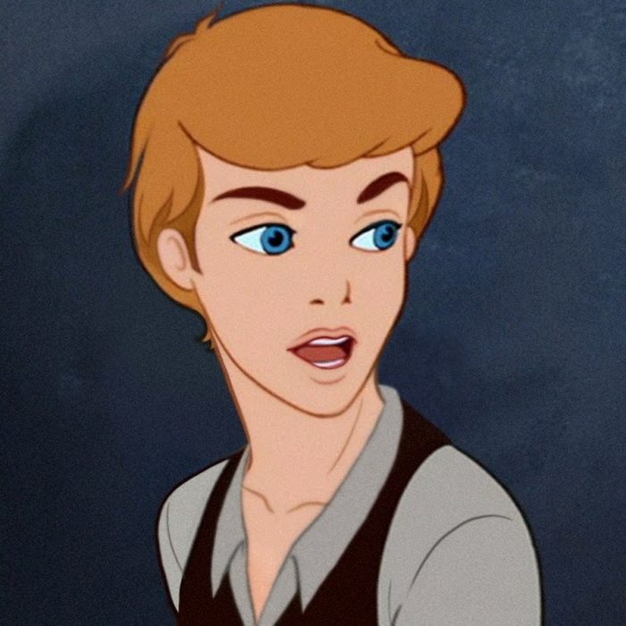 Versión masculina en caricatura de la cenicienta 