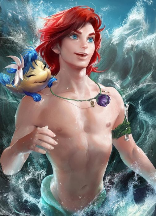 Versión masculina de Ariel de la sirenita 