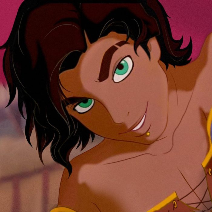 Versión masculina en caricatura de Esmeralda del Jorobado de Notre Dame 