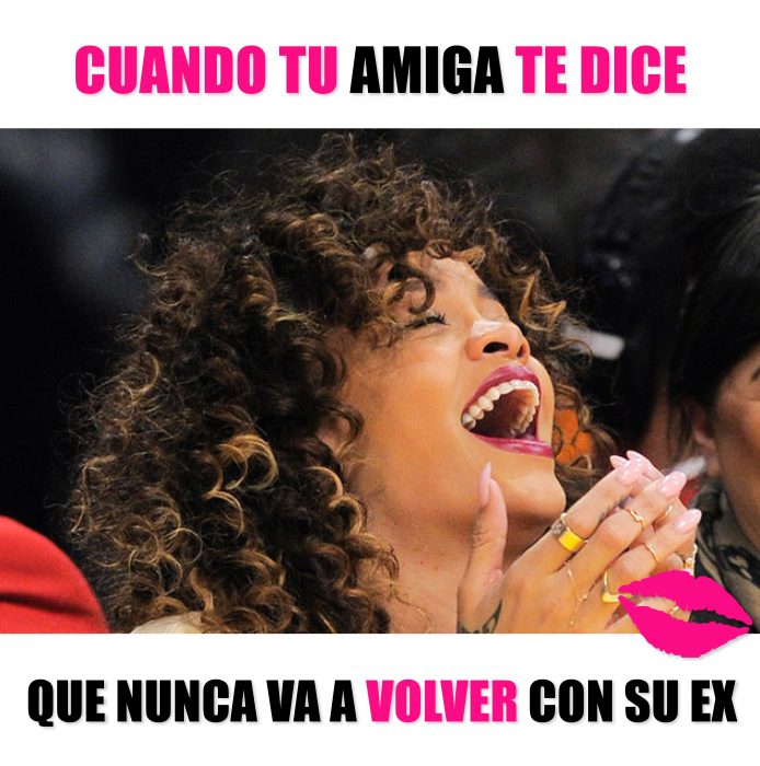 Meme de cuando tu amiga te dice que no volverá con su ex 