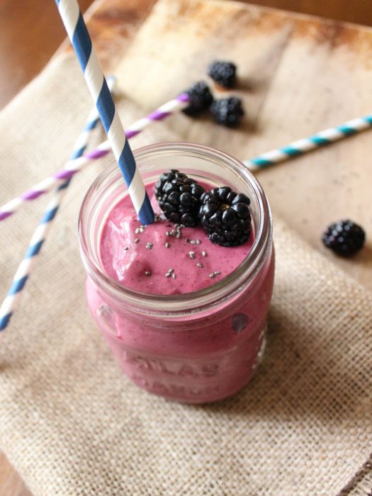 smoothies de moras con chía 