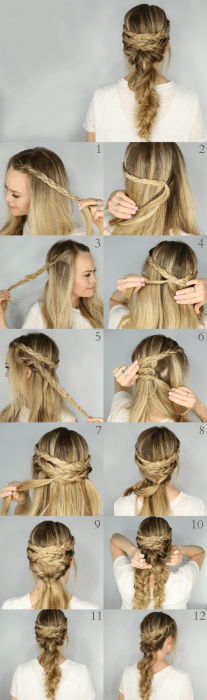 Tutorial chica haciéndose una trenza 