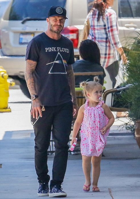 David Beckham y su hija Harper