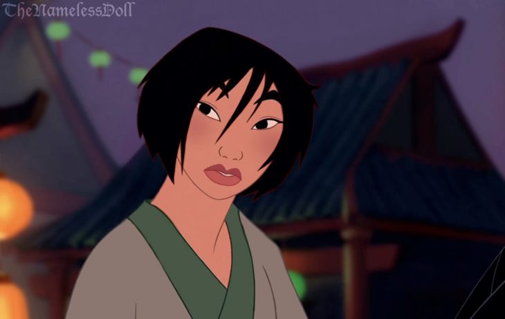 Mulan con el cabello corto 