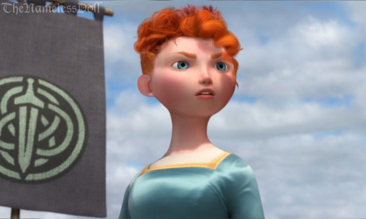 Princesa Merida de la película valiente con el cabello corto 