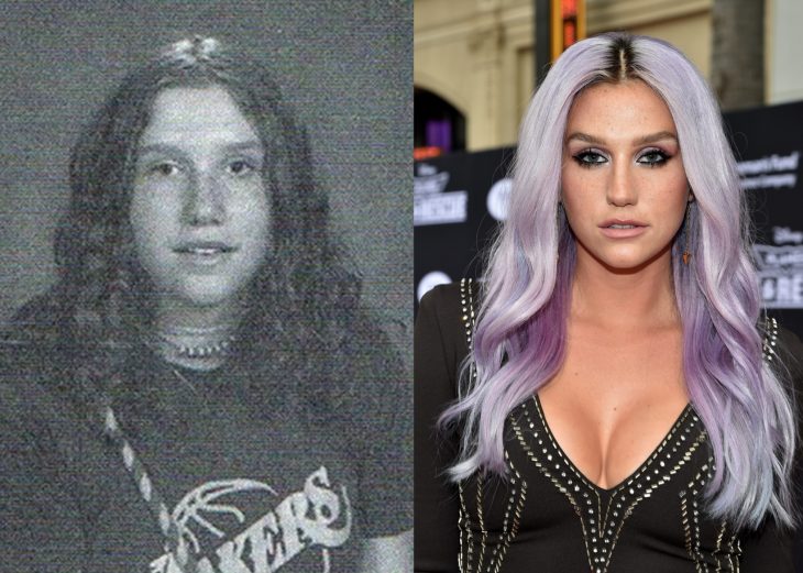 Cantante kesha en la adolescencia y después en la vida adulta 