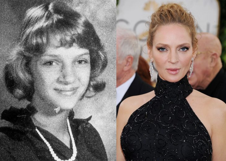 uma thurman de niña y después de adulto 