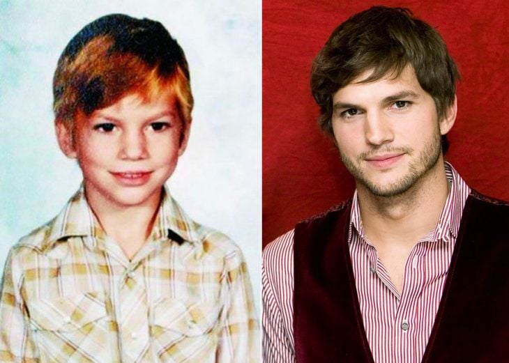 Ashton kutcher cuando era niño y después de adulto 