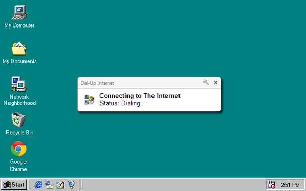 pantalla conectando a internet