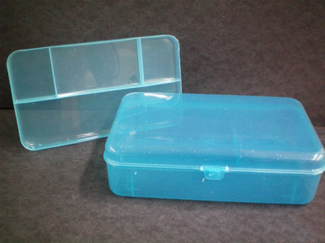 Caja porta lapices de color azul 