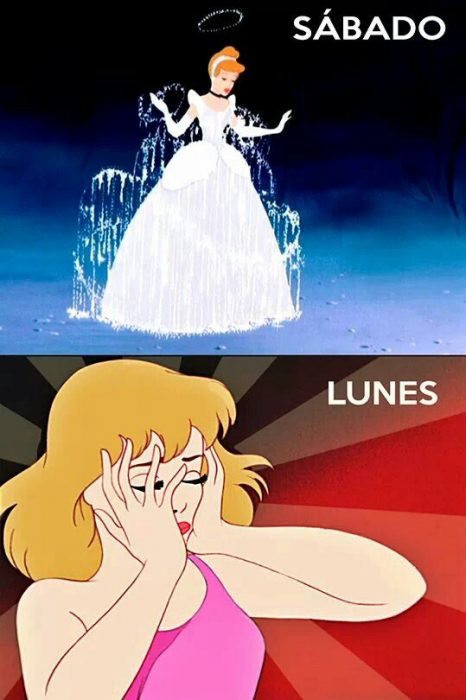 Princesa cenicienta cambiando de fea a bonita