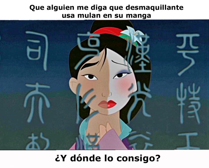 Escena de la película mulan cuando se está quitando el maquillaje 