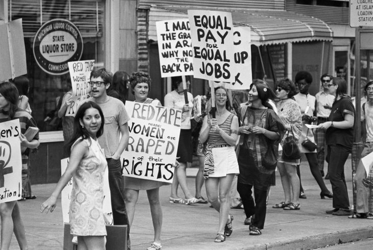 Marcha de mujeres por la coalisión de la igualdad en 1970