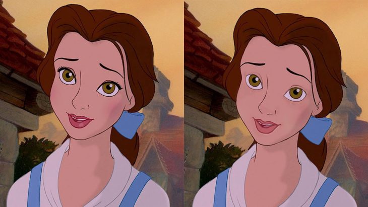 Comparacion de bella con y sin maquillaje 