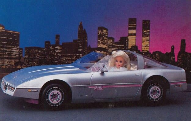 Corvette coche de Barbie 80s