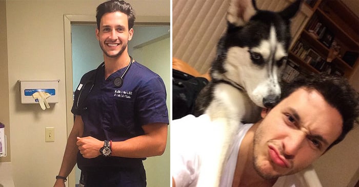 Este súper sexy doctor y su perra husky son, literalmente, lo mejor del mundo
