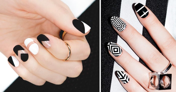 40 Increíbles y divertidos diseños para lucir unas uñas en blanco y negro